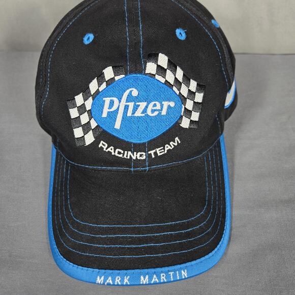 Mark Martin NASCAR Chase Authentics Hat Pfizer Racing Team Roush Strapback Cap - Picture 8 of 11